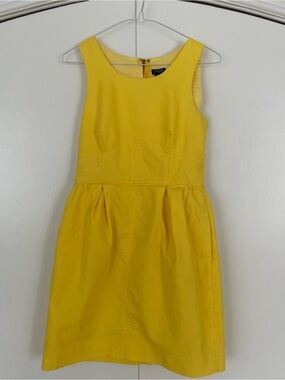 J. Crew Yellow Sleeveless Fit-and-Flare Mini Dress bright sunny yellow size 2